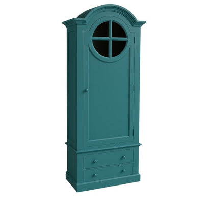 Bonnetière Manon, 1 porte et 2 tiroirs D675, 85 × 58 × 225 cm, vue officielle 3. Autres meubles et décoration vendus séparément.