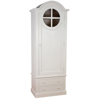 Bonnetière Manon, 1 porte et 2 tiroirs D675, 85 × 58 × 225 cm, vue officielle 1. Autres meubles et décoration vendus séparément.