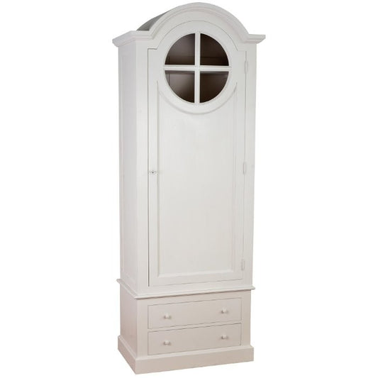 Bonnetière Manon, 1 porte et 2 tiroirs D675, 85 × 58 × 225 cm, vue officielle 1. Autres meubles et décoration vendus séparément.