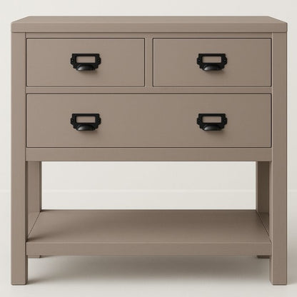 Buffet Portland, 3 tiroirs D772INF, 78 × 45 × 90 cm, vue officielle 2. Autres meubles et décoration vendus séparément.