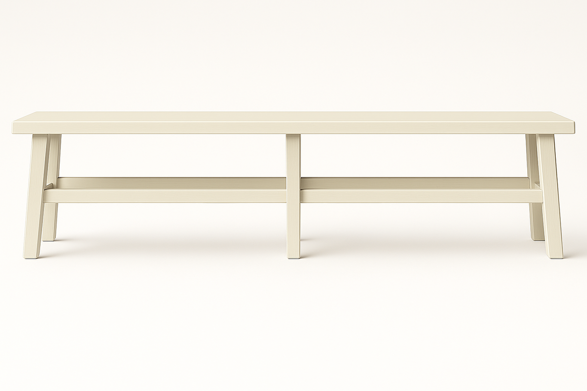 Banc Monastère D810, format 200 × 30 × 44 cm, vue officielle 3. Autres meubles et décoration vendus séparément.