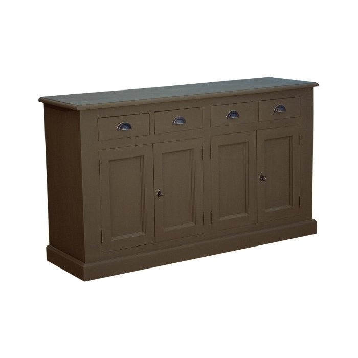 Buffet Auguste, partie basse, 4 portes et 4 tiroirs D194INF, 161 × 47 × 93 cm, vue officielle 1. Autres meubles et décoration vendus séparément.