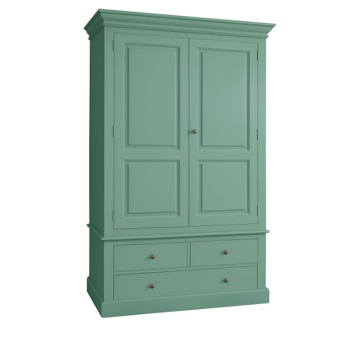 Armoire Solange, 2 portes et 3 tiroirs D045, 120 × 59 × 200 cm, vue officielle 3. Autres meubles et décoration vendus séparément.