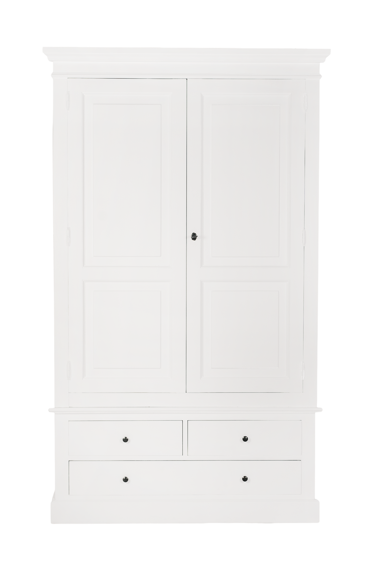 Armoire Solange, 2 portes et 3 tiroirs D045, 120 × 59 × 200 cm, vue officielle 1. Autres meubles et décoration vendus séparément.