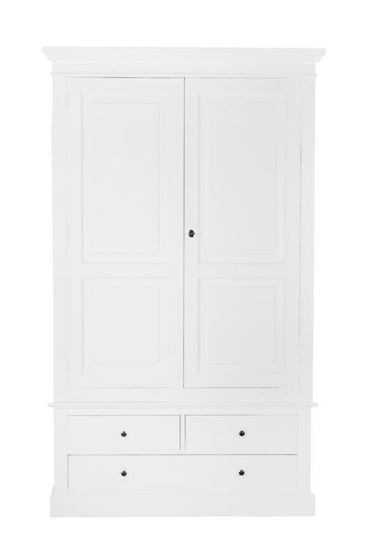 Armoire Solange, 2 portes et 3 tiroirs D045, 120 × 59 × 200 cm, vue officielle 1. Autres meubles et décoration vendus séparément.