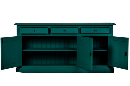 Enfilade Luberon, 3 portes et 3 tiroirs D088INF, 181 × 48 × 91 cm, vue officielle 2. Autres meubles et décoration vendus séparément.