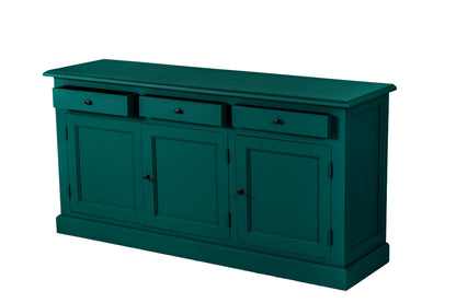 Enfilade Luberon, 3 portes et 3 tiroirs D088INF, 181 × 48 × 91 cm, vue officielle 4. Autres meubles et décoration vendus séparément.