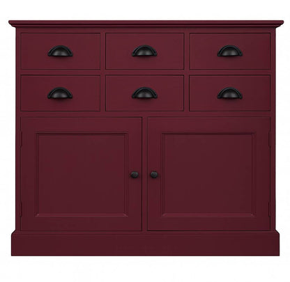 Meuble d’herboriste, 2 portes et 6 tiroirs D145, 109 × 40 × 105 cm, vue officielle 2. Autres meubles et décoration vendus séparément.