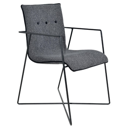 Chaise Saint-Tropez à boutons DT62, vue officielle 1. Siège vendu à l’unité.