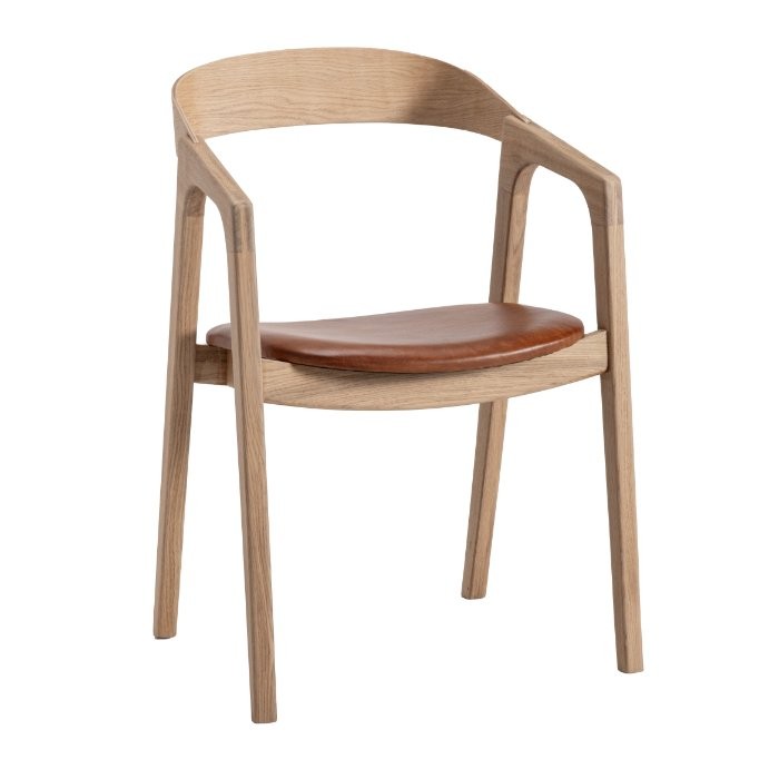 Chaise Lina en chêne DT85, vue officielle 1. Siège vendu à l’unité.