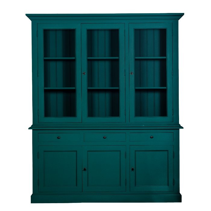 Vaisselier Luberon, 3 portes hautes D088, 185 × 48 × 222 cm, vue officielle 1. Autres meubles et décoration vendus séparément.