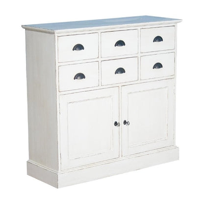 Meuble d’herboriste, 2 portes et 6 tiroirs D145, 109 × 40 × 105 cm, vue officielle 1. Autres meubles et décoration vendus séparément.
