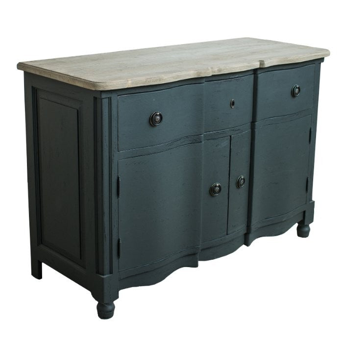 Buffet Arbalète, 2 portes et 1 tiroir D809, 130 × 56 × 90 cm, vue officielle 1. Autres meubles et décoration vendus séparément.