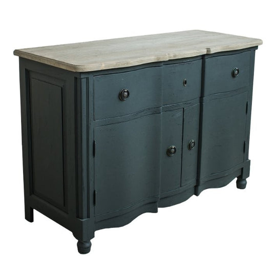 Buffet Arbalète, 2 portes et 1 tiroir D809, 130 × 56 × 90 cm, vue officielle 1. Autres meubles et décoration vendus séparément.