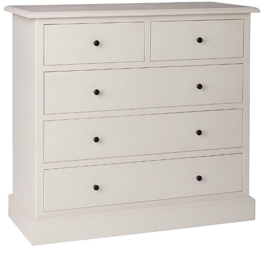 Commode Eugénie, 5 tiroirs D231, 100 × 50 × 100 cm, vue officielle 1. Autres meubles et décoration vendus séparément.