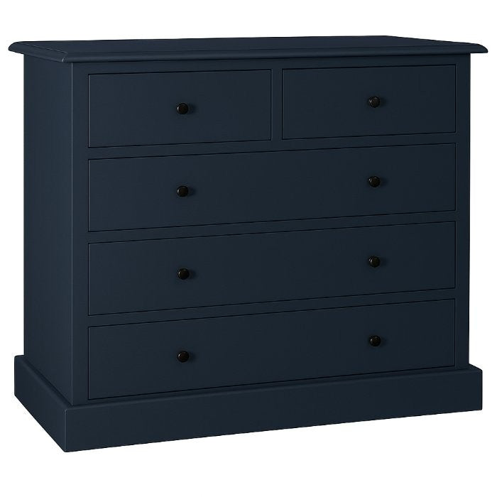 Commode Eugénie, 5 tiroirs D231, 100 × 50 × 100 cm, vue officielle 2. Autres meubles et décoration vendus séparément.