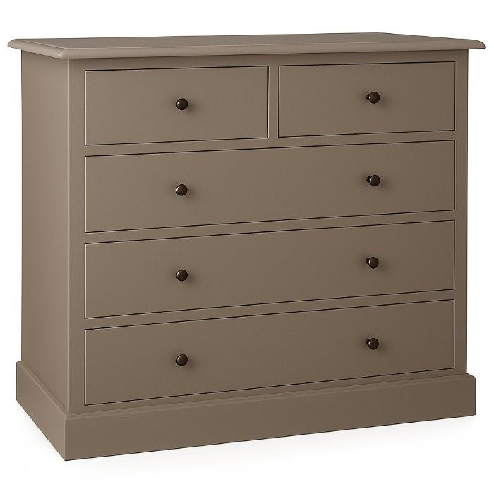Commode Eugénie, 5 tiroirs D231, 100 × 50 × 100 cm, vue officielle 3. Autres meubles et décoration vendus séparément.