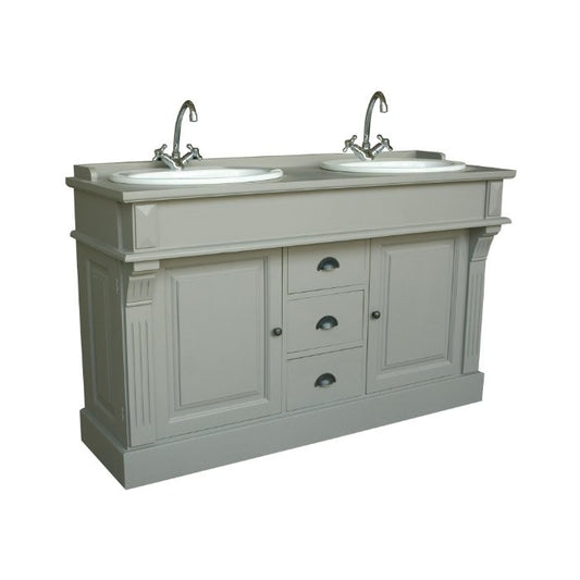 Meuble de salle de bain, 2 vasques, sans robinets D272, 150 × 51 × 95 cm, vue officielle 1. Autres meubles et décoration vendus séparément.