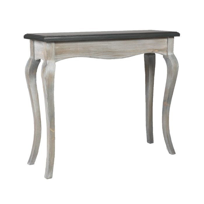 Console Éliane à pieds galbés D585, 90 × 30 × 79 cm, vue officielle 3. Autres meubles et décoration vendus séparément.