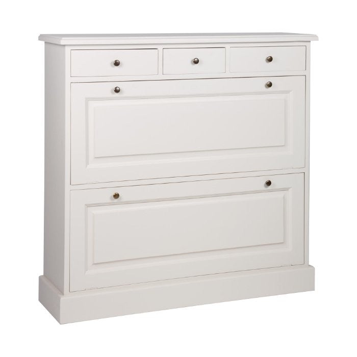 Meuble à chaussures D593, 110 × 35 × 107 cm, vue officielle 1. Autres meubles et décoration vendus séparément.