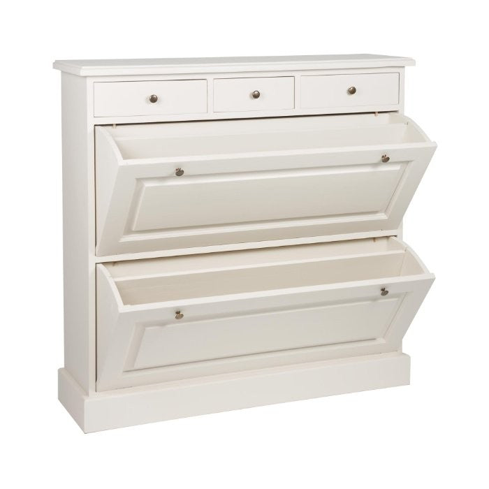 Meuble à chaussures D593, 110 × 35 × 107 cm, vue officielle 2. Autres meubles et décoration vendus séparément.