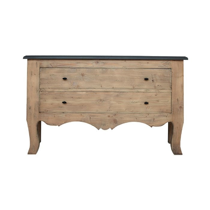 Commode Justine D793, 130 × 40 × 80 cm, vue officielle 1. Autres meubles et décoration vendus séparément.
