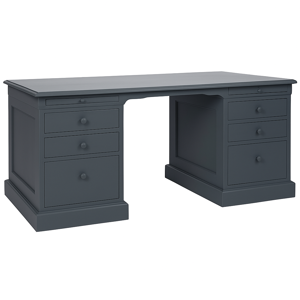 Bureau Auguste à caissons D295, 153 × 70 × 76 cm, vue officielle 2. Autres meubles et décoration vendus séparément.