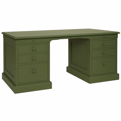 Bureau Auguste à caissons D295, 153 × 70 × 76 cm, vue officielle 3. Autres meubles et décoration vendus séparément.
