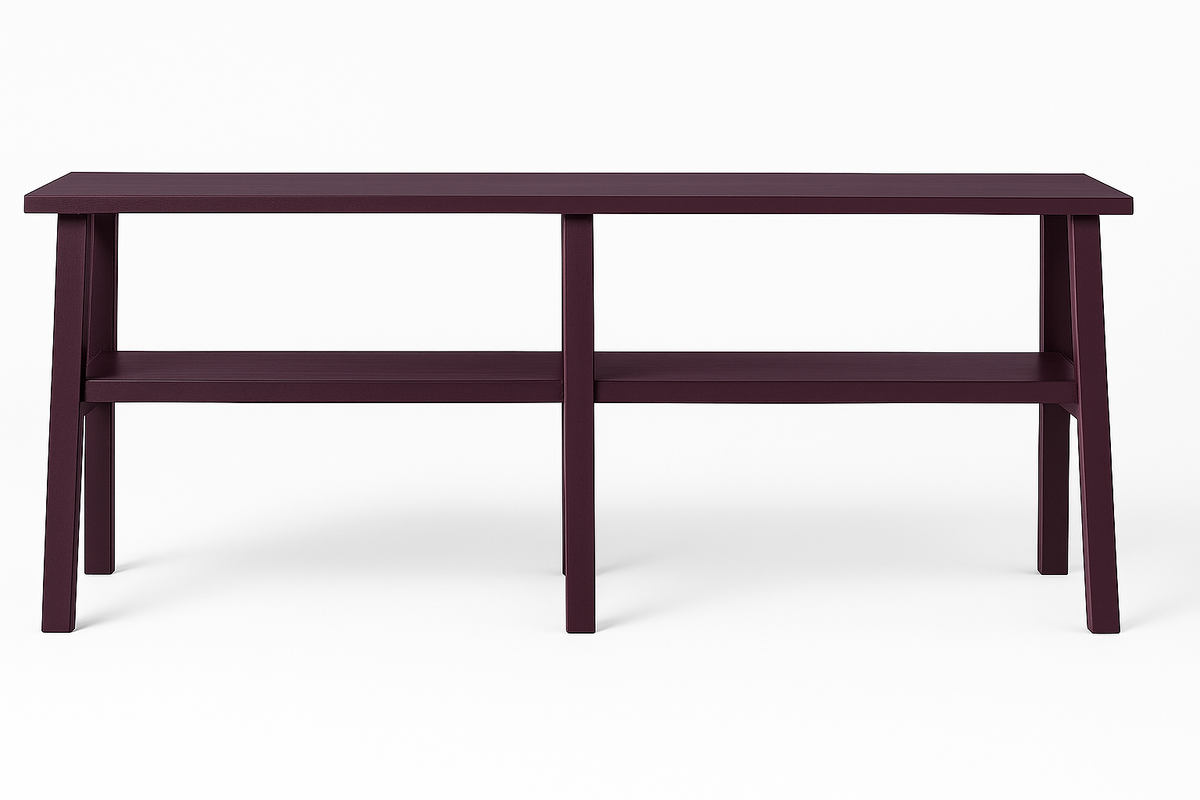 Grande console Anatole en pin recyclé D817, 180 × 30 × 70 cm, vue officielle 2. Autres meubles et décoration vendus séparément.
