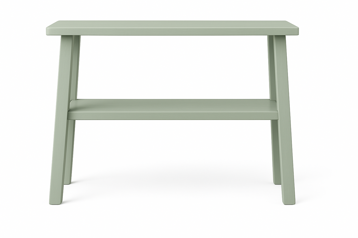 Console Anatole en pin recyclé D818, 100 × 30 × 85 cm, vue officielle 3. Autres meubles et décoration vendus séparément.