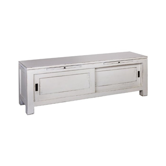 Meuble TV D566, 150 × 40 × 50 cm, vue officielle 1. Autres meubles et décoration vendus séparément.