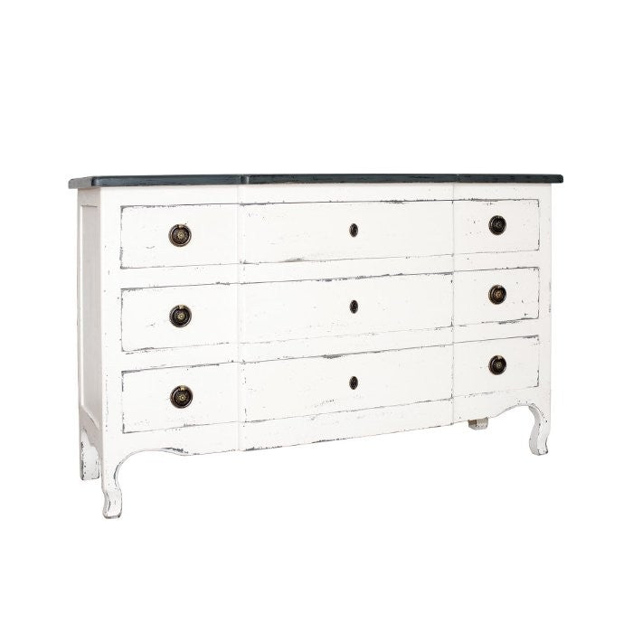 Grande commode Élisa D745, 130 × 40 × 80 cm, vue officielle 1. Autres meubles et décoration vendus séparément.