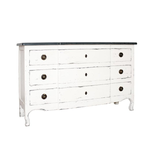 Grande commode Élisa D745, 130 × 40 × 80 cm, vue officielle 1. Autres meubles et décoration vendus séparément.