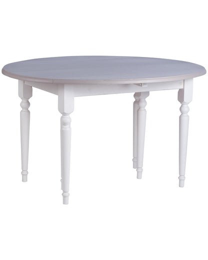 Table ovale à rallonges, 6 pieds D081, 112 × 136 × 78 cm, vue officielle 2. Autres meubles et décoration vendus séparément.