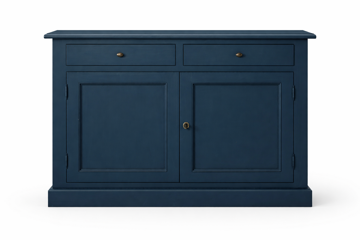 Buffet Luberon, 2 portes et 2 tiroirs D087INF, 125 × 48 × 91 cm, vue officielle 1. Autres meubles et décoration vendus séparément.