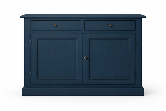 Buffet Luberon, 2 portes et 2 tiroirs D087INF, 125 × 48 × 91 cm, vue officielle 1. Autres meubles et décoration vendus séparément.