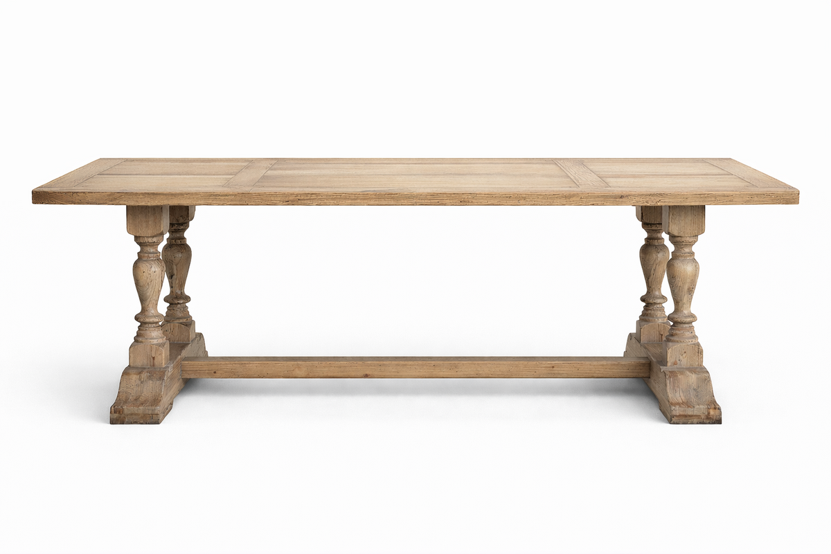 Table D690, format 220 × 100 × 78 cm, vue officielle 2. Autres meubles et décoration vendus séparément.