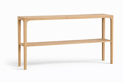 Console Ernest avec étagère D941C, 150 × 35 × 78 cm, vue fabricant 3. Autres meubles et décoration vendus séparément.