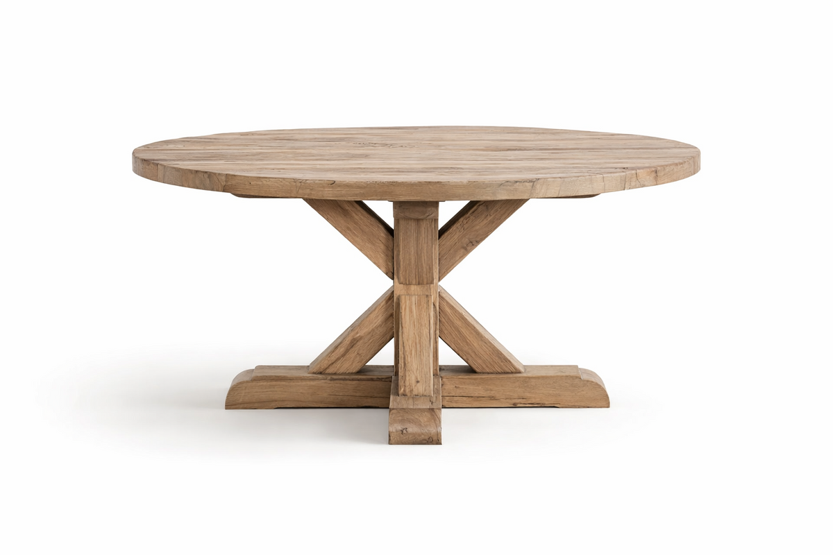 Table ronde Honoré D949CBARN, Ø 140 × H 75 cm, vue fabricant 6. Autres meubles et décoration vendus séparément.