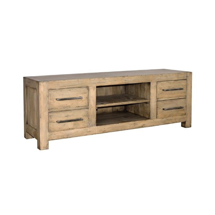 Meuble TV, 4 tiroirs D686, 150 × 45 × 55 cm, vue officielle 1. Autres meubles et décoration vendus séparément.