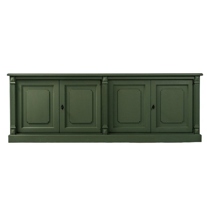 Buffet Théodore, partie basse, 4 portes D119INF, 217 × 51 × 78 cm, vue officielle 1. Autres meubles et décoration vendus séparément.