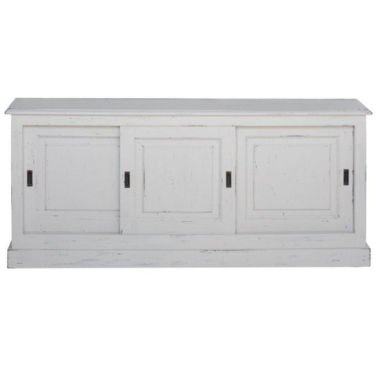 Buffet Annecy, 3 portes D786INF, 177 × 50 × 77 cm, vue officielle 1. Autres meubles et décoration vendus séparément.