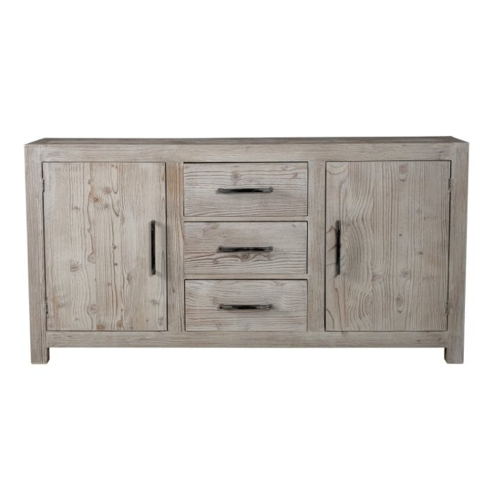 Buffet, 2 portes et 3 tiroirs D687, 177 × 45 × 90 cm, vue officielle 2. Autres meubles et décoration vendus séparément.