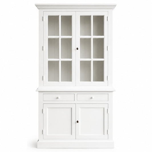 Vaisselier Luberon, 2 portes hautes D087, 129 × 48 × 222 cm, vue officielle 1. Autres meubles et décoration vendus séparément.