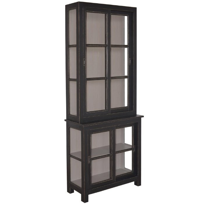 Vitrine Gloria D721 en pin, 4 portes, 90 cm – Rosiris, photographie officielle du fabricant.