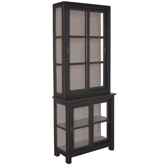Vitrine Gloria D721 en pin, 4 portes, 90 cm – Rosiris, photographie officielle du fabricant.