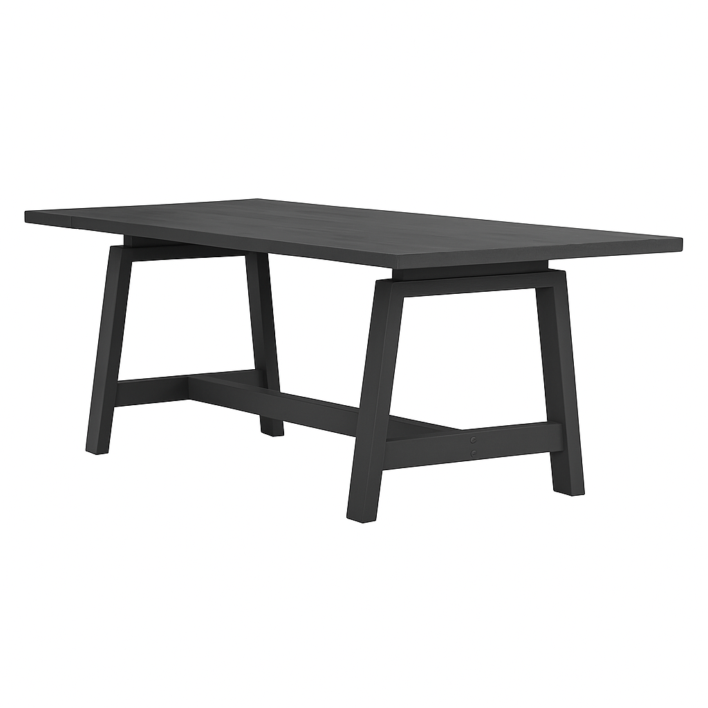 Table Trapèze D917, format 180 × 90 × 75 cm, vue officielle 3. Autres meubles et décoration vendus séparément.