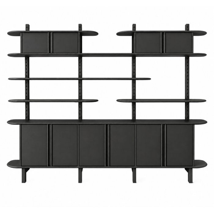 Bibliothèque modulaire D922/10P, 290 cm en pin massif, photo officielle d’exemple.
