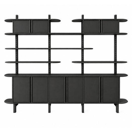 Bibliothèque modulaire D922/10P, 290 cm en pin massif, photo officielle d’exemple.