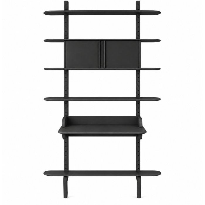 Bibliothèque modulaire avec bureau D922/B, 130 cm en pin massif, photo officielle d’exemple.